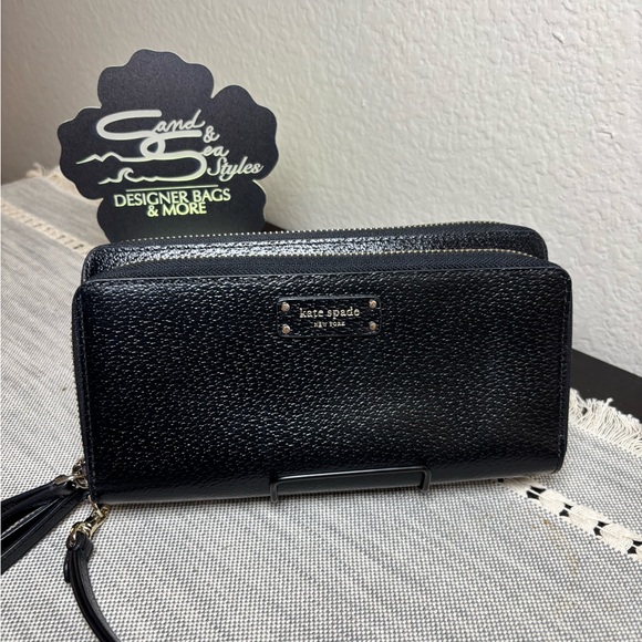 Kate Spade Black Jet Double Zip Wallet / wristlet - Picture 4 of 10